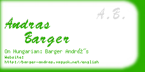 andras barger business card